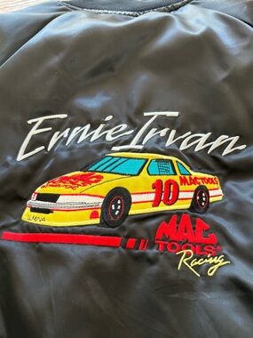 Vintage Mac Tools NASCAR Racing Satin Bomber Jacket 90s Size L Made in USA